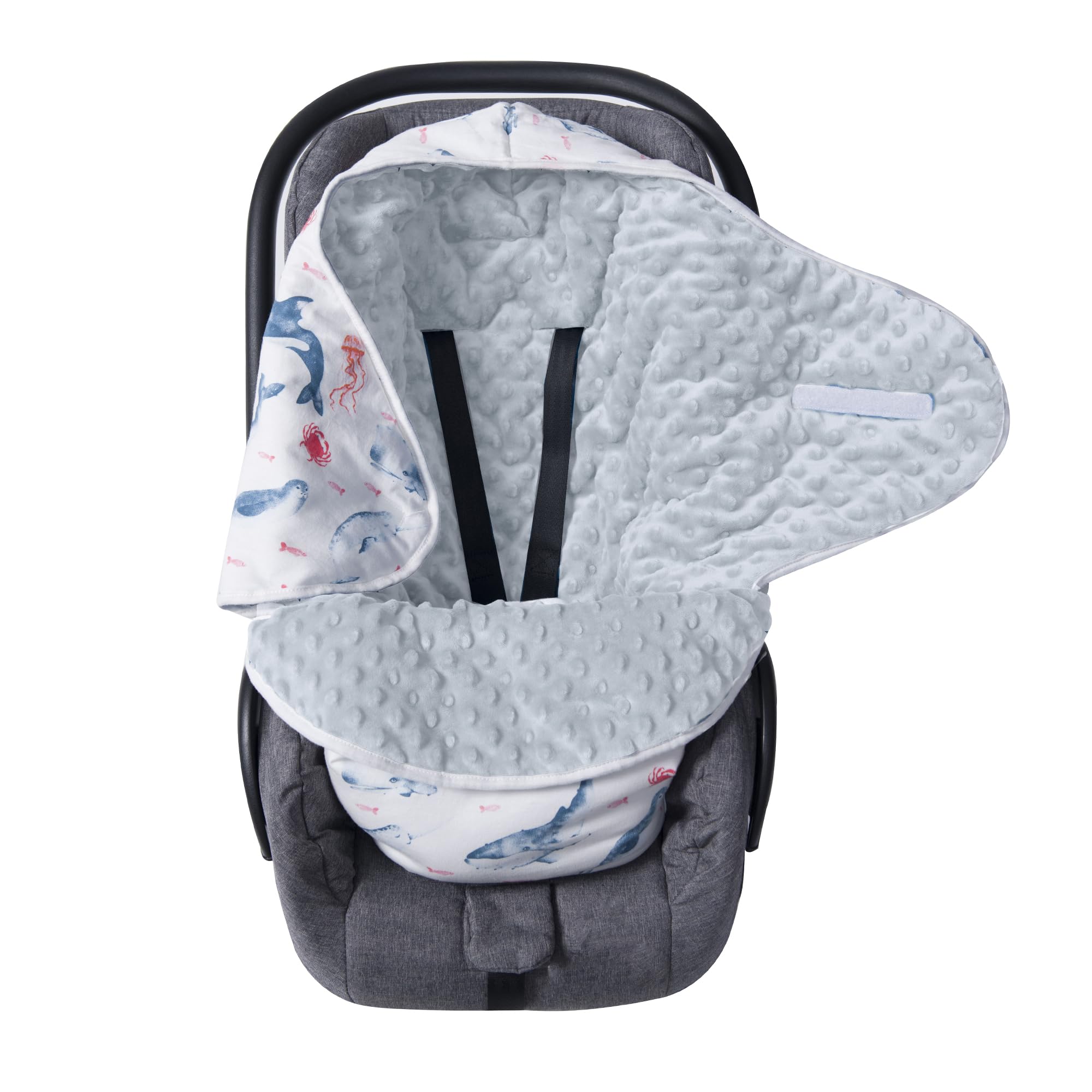 Einschlagdecke Babyschale für Buggy Universal Fußsack Babydecke Baumwolle Baby Pucksack für Kinderwagen Autositz 3-12 Monate (Ozeanwelt M (3-12M))