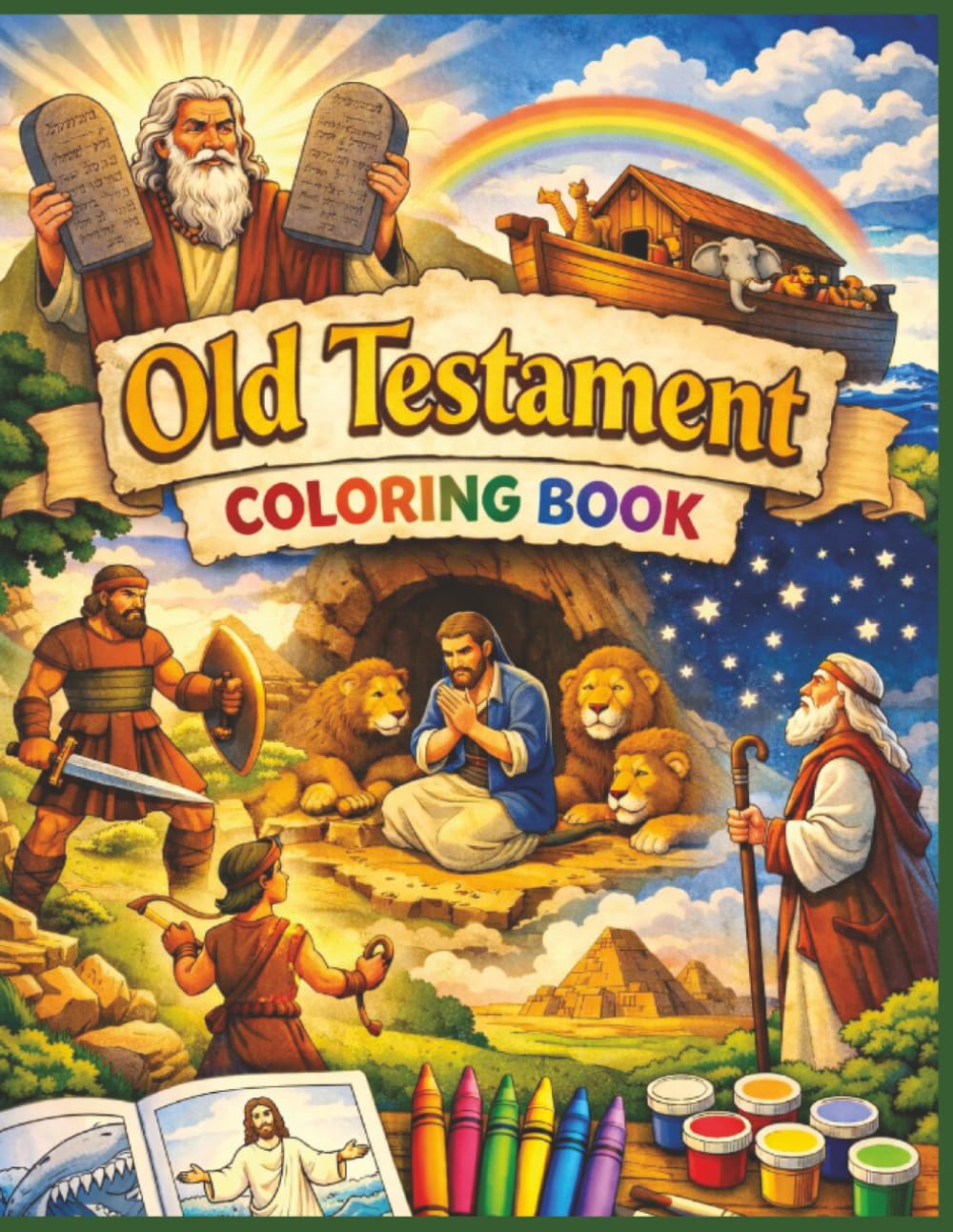 Old Testament Coloring Book: Heroes of the Old Testament: A Coloring Book of Faith, Bravery, and Wonder | 33 pages | 8.5 x 11 inches | Perfect for Quiet time at Church, Home and Travel.