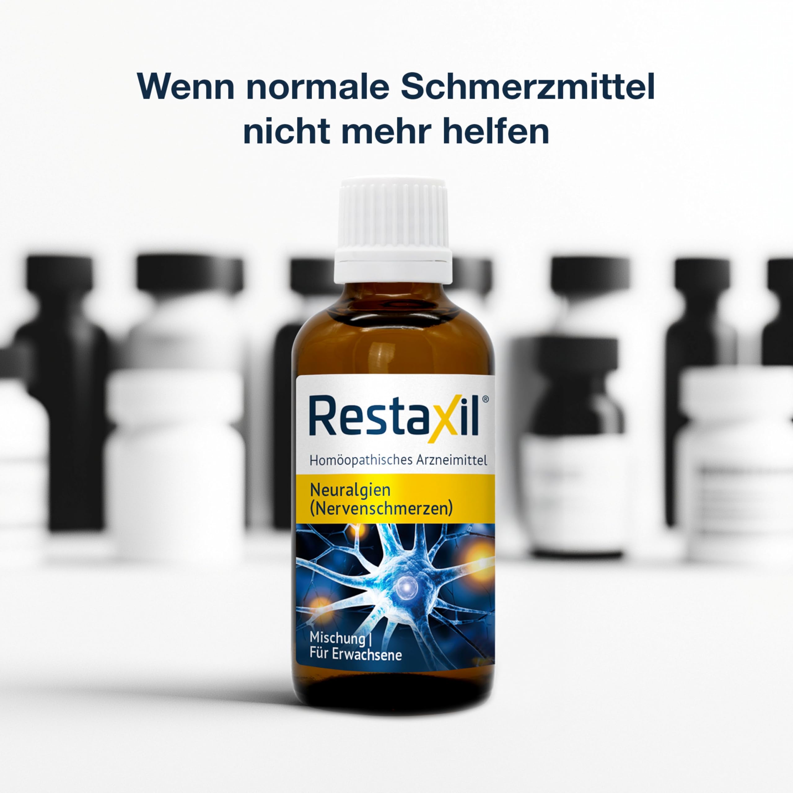 Restaxil Tropfen [100ml] - Natürliches Arzneimittel bei Nervenschmerzen (Neuralgien); Bei neuropathischen Schmerzen in Füßen, Rücken und Ischias