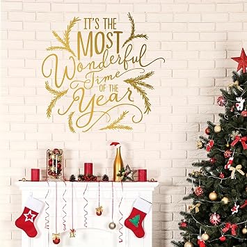 Christmas Wall Decal Most Wonderful Time Quote Vinyl Sticker