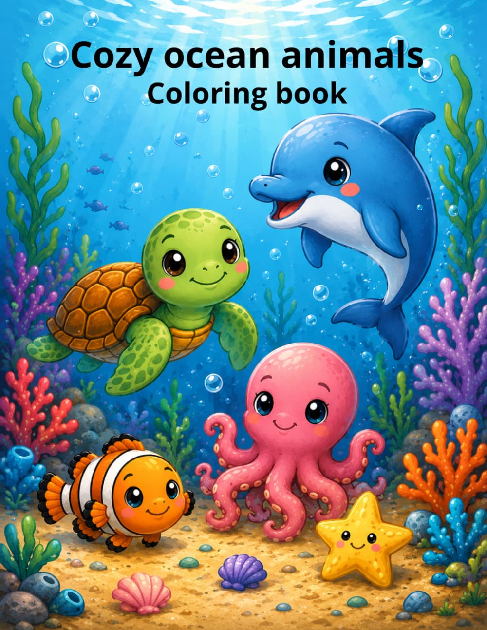 Cozy Ocean Animals Coloring Book: Cute & Relaxing Sea Creatures to Color and Enjoy