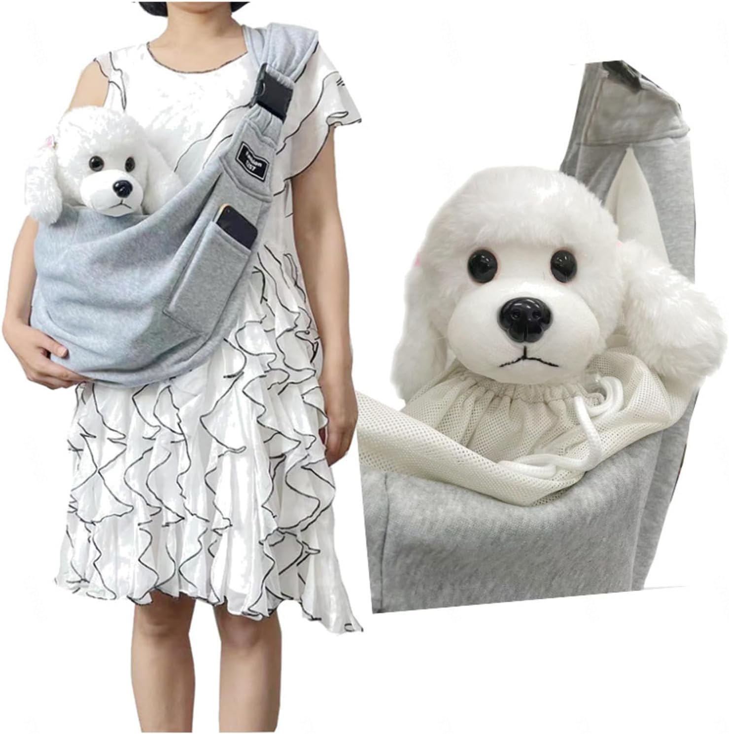 VIDECOR Dog and Cat Sling Carrier – Hands Free Reversible Pet Bag - Soft Pouch and Tote Design – Adjustable – Suitable for Puppy, Small Dogs, and Cats for Outdoor Travel,E