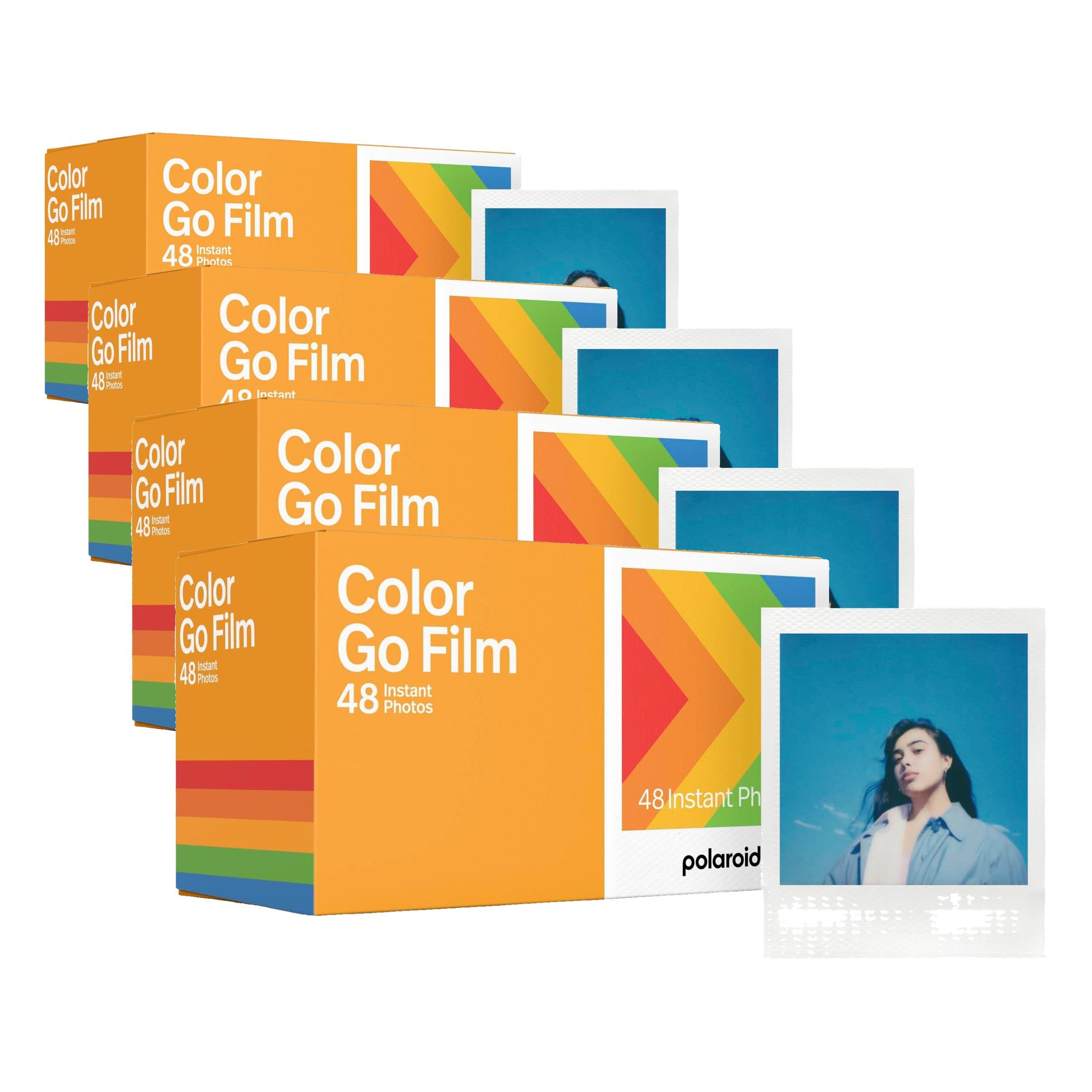 Polaroid Go Color Film - 48 Photos - 3 Double Packs Bulk Film (6212),White Frame (Pack of 4)