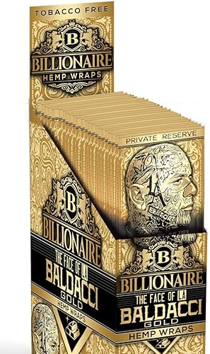 Billionaire - Envolturas de cáñamo natural de cáñamo Baldacci Gold Sabor Fruit of the Gods 2 envolturas por paquete 25 unidades 50 envolturas