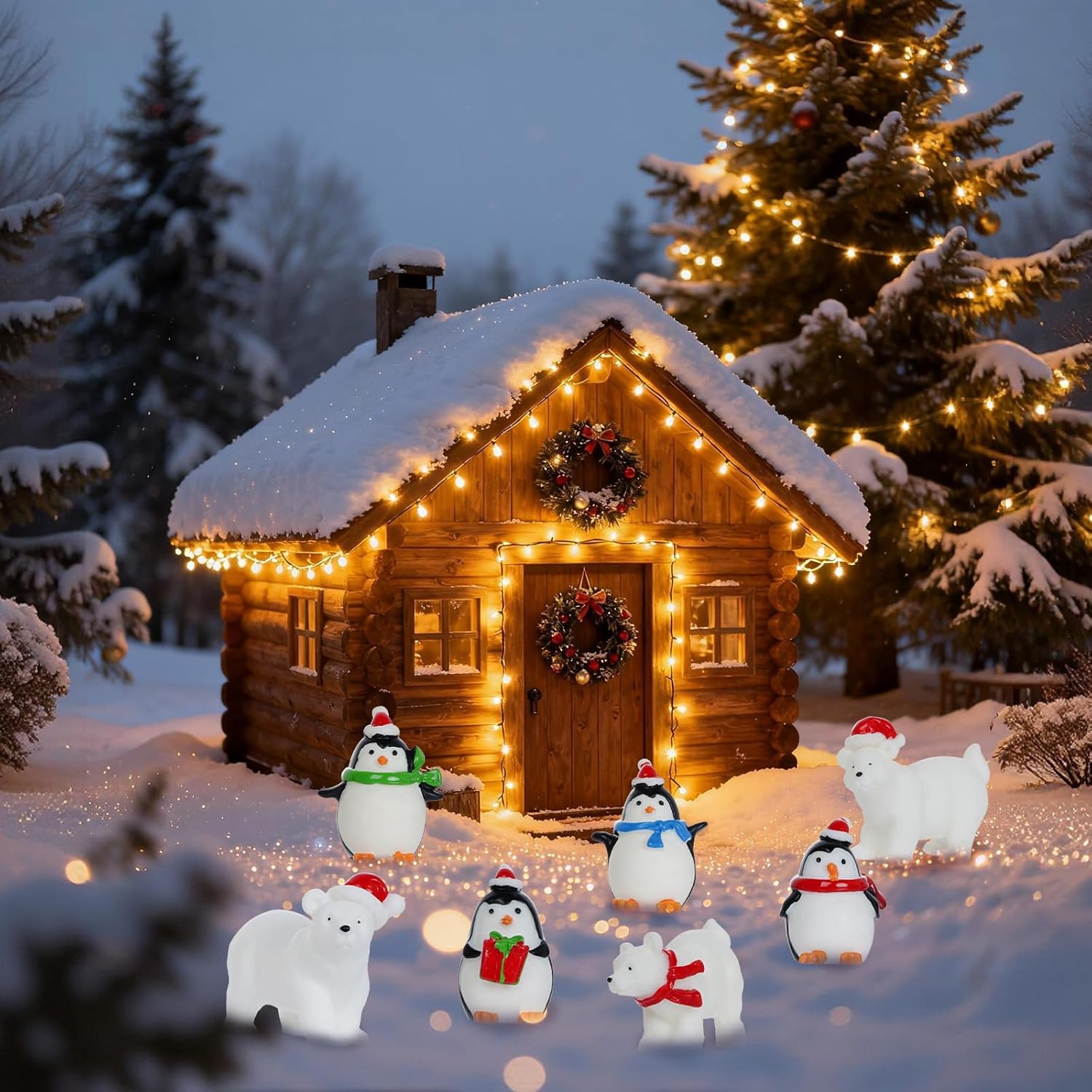 HOVEOX 18 Pieces Christmas Miniature Figurines Winter Resin Miniature Figurine Mini Crafts Resin Figurines Ornaments for DIY Christmas Garden Home Decor (Style 1) - Image 5