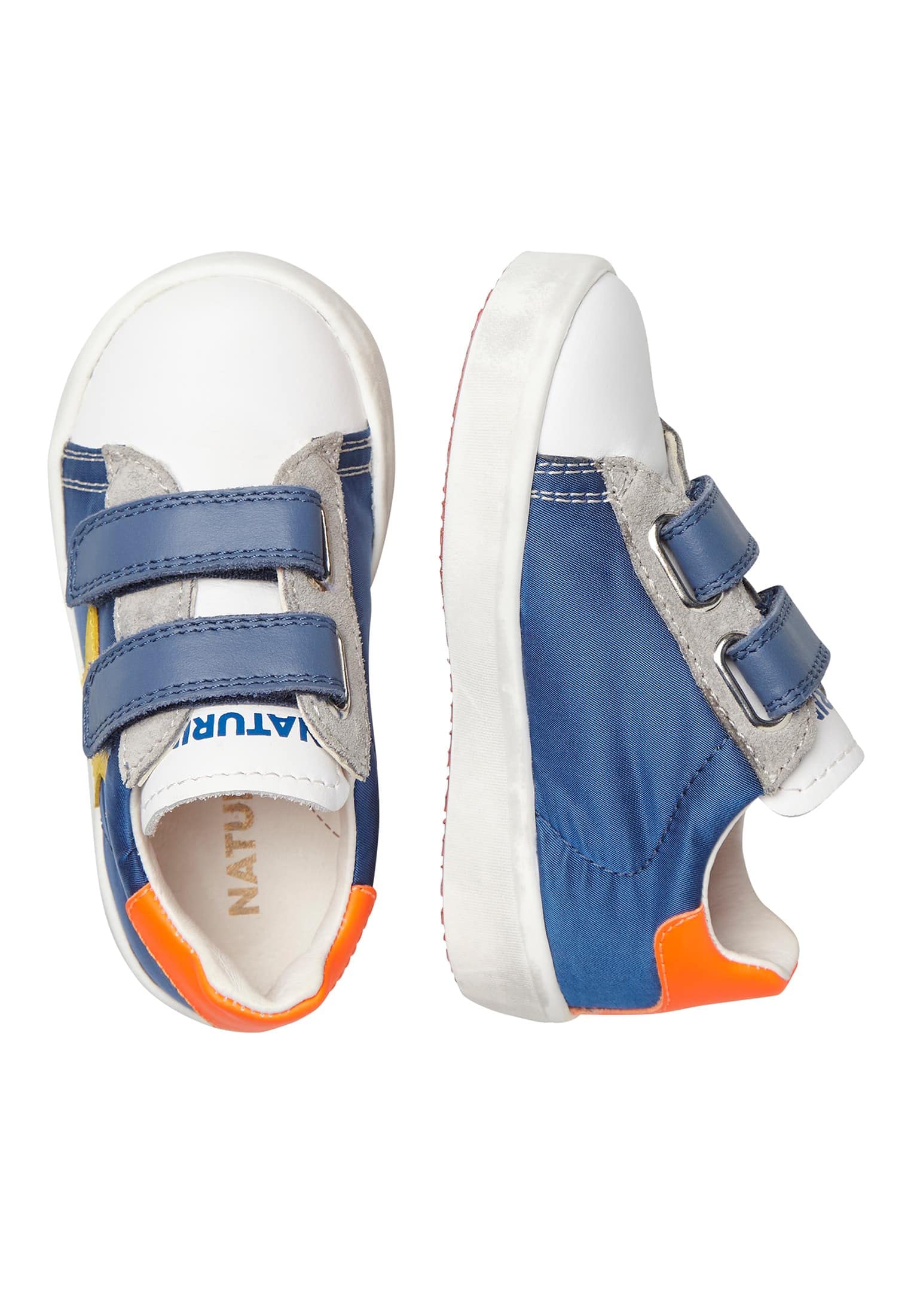 Naturino Annie VL-Sneaker avec Patch étoile Miroir, Blanc/Bleu, 33 EU
