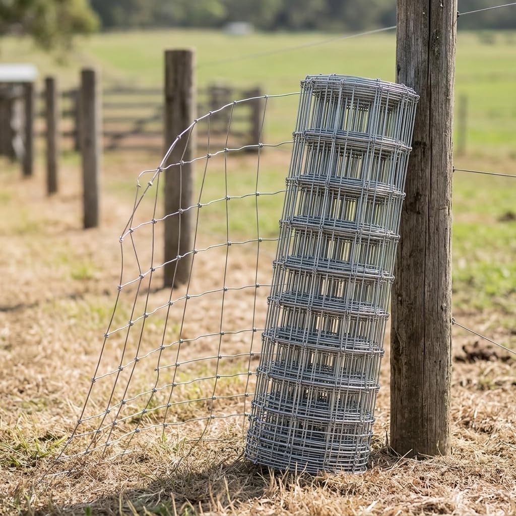 Malla Ganadera Anudada, Acero Bajo Carbono Plastificado, Cerca Alta Resistencia, 1.0 * 50m