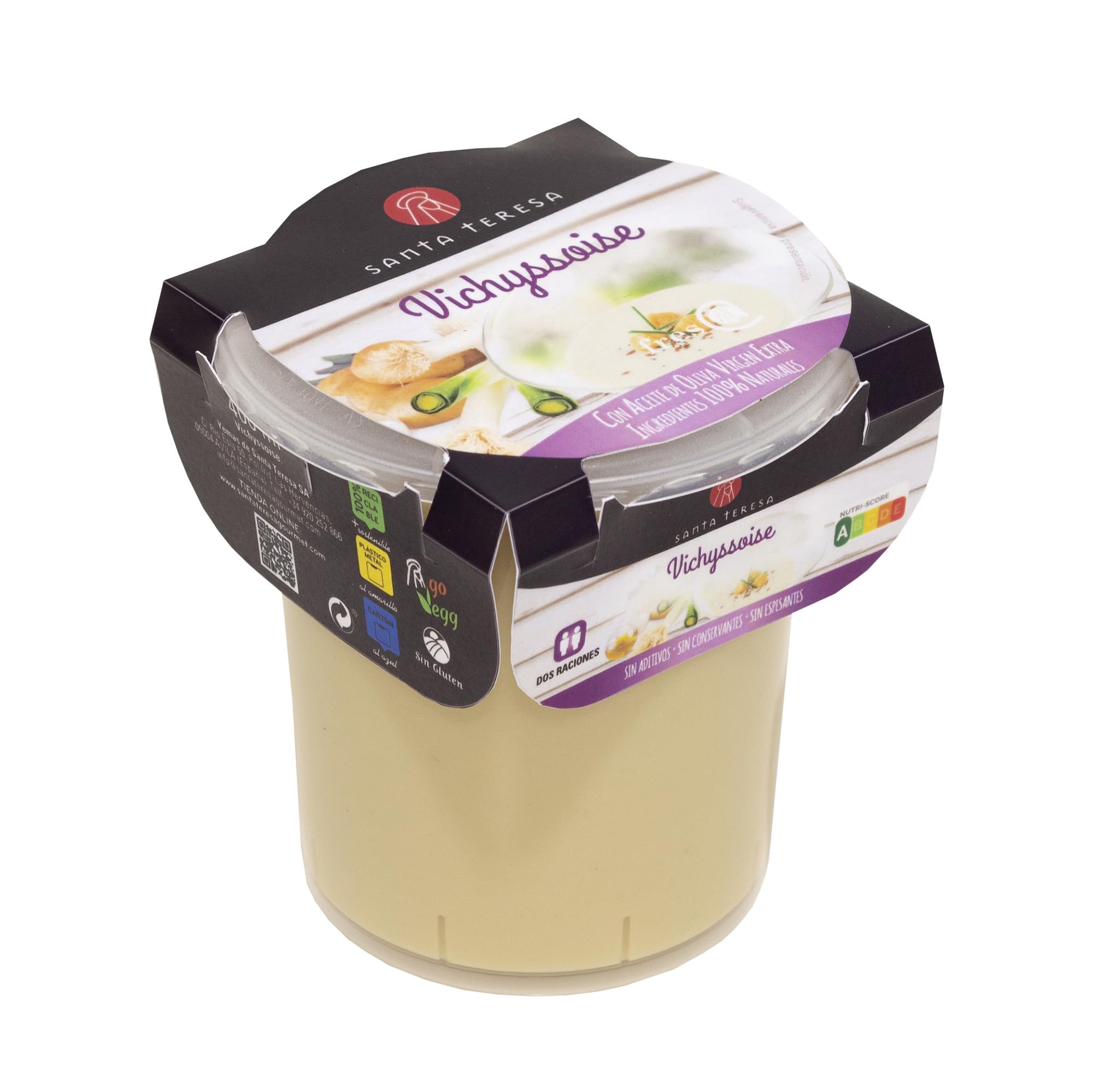 Santa Teresa - Vichyssoise - Elaborada Con Ingredientes Naturales, Sin Conservantes Ni Aditivos - Envase Apto Para Microondas, Calentar Y Listo. 400ml