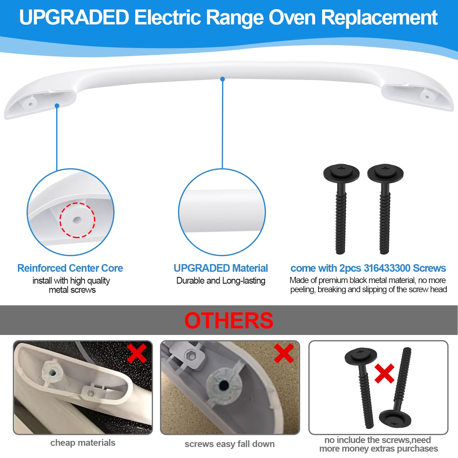 316443601 Ofengriff-Ersatz für Kenmore Backofentürgriff Ersatz