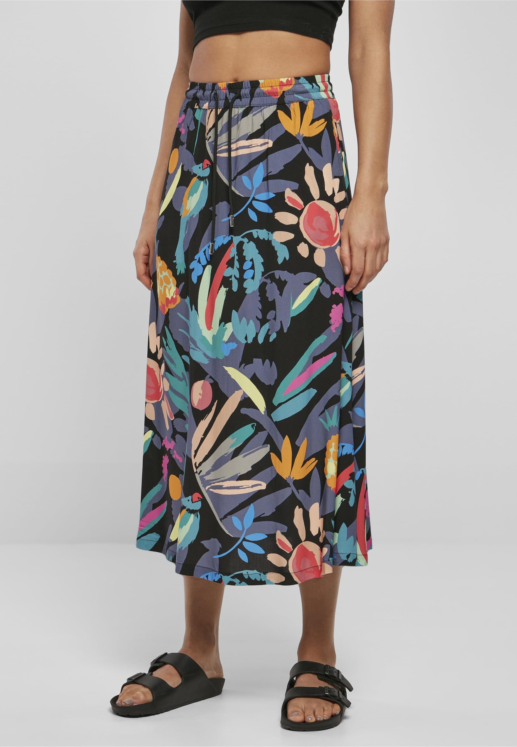 Urban Classics Damen Ladies Viscose Midi Skirt