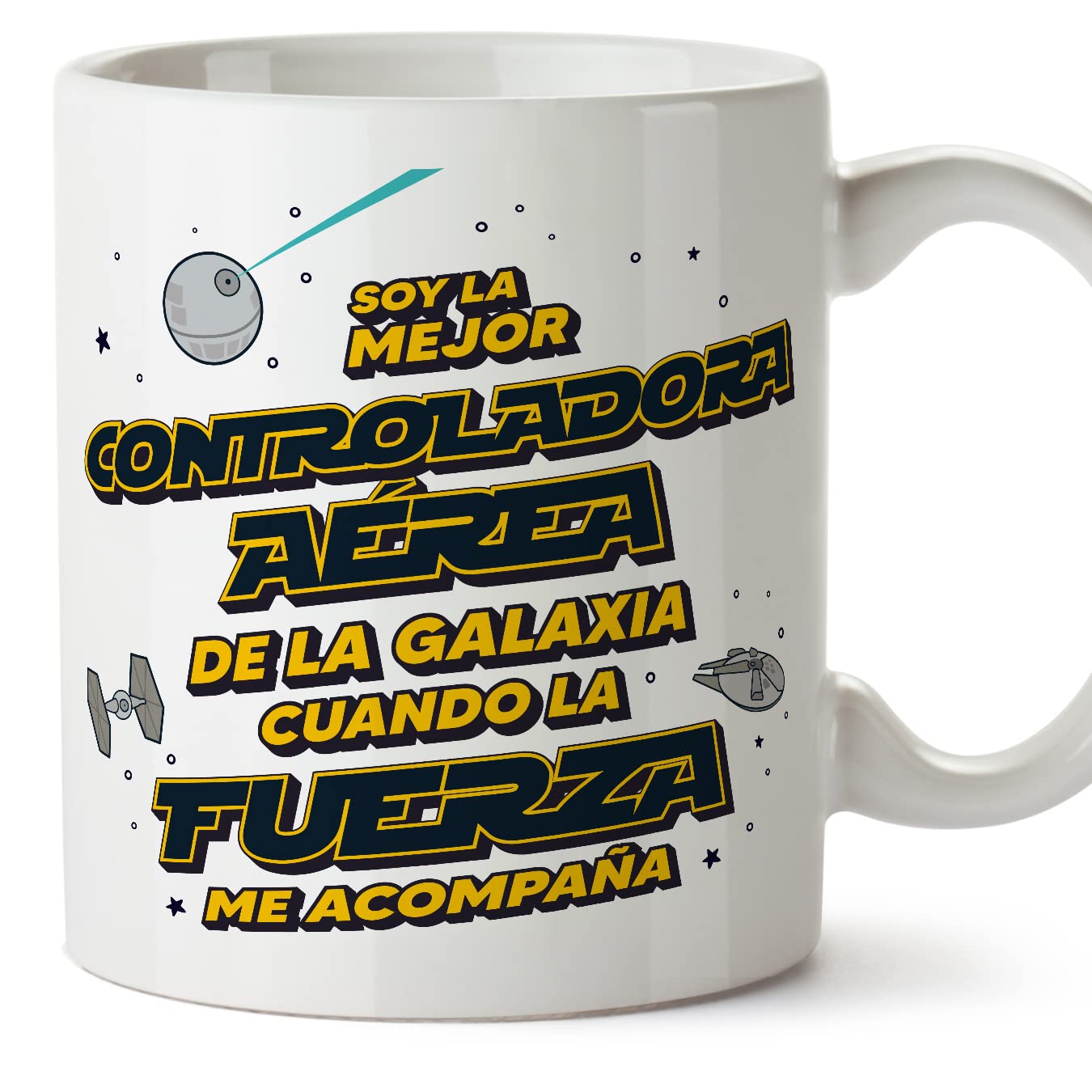 MUGFFINS Tazas para JEFE hombre - En Español - Mejor de la Galaxia Cuando Fuerza me Acompaña - 11 oz / 330 ml - Regalo original y divertido — view 487