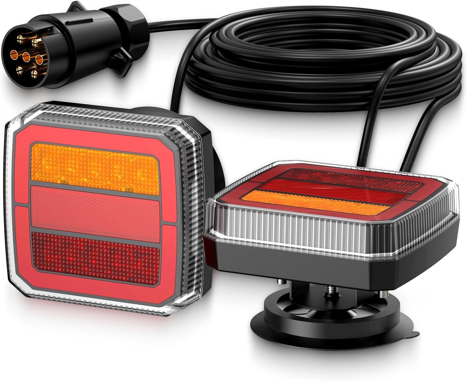 Justech 2 Pezzi Luci LED Posteriori Rimorchi 40LED Super Luminoso Fanali Posteriori 12V/24V Impermeabile Universali per Auto HGV Camion Trattore Caravan Rimorchi -E-Mark
