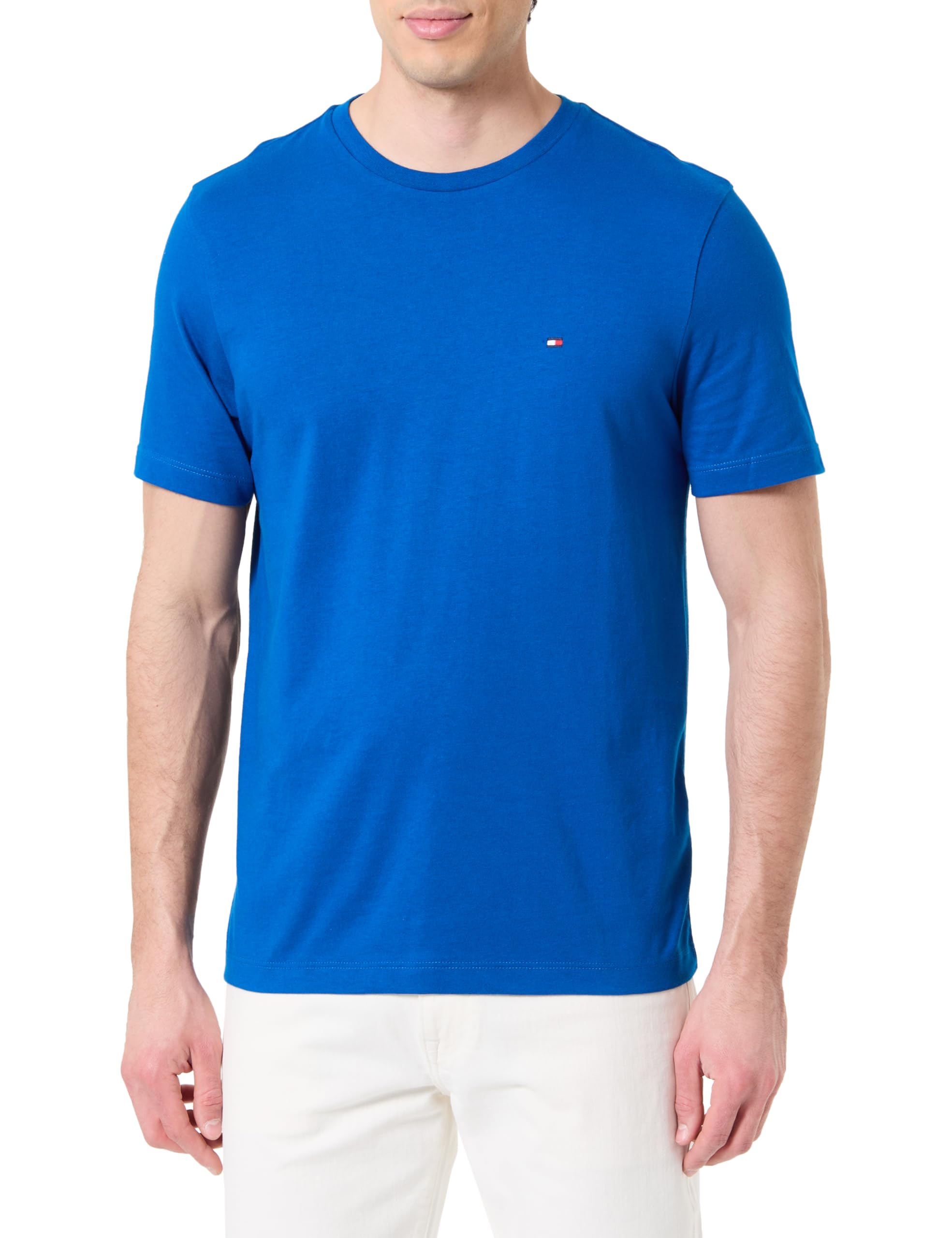 Tommy Hilfiger Herren T-Shirt Kurzarm Seasonal Solid Tee mit Rundhalsausschnitt