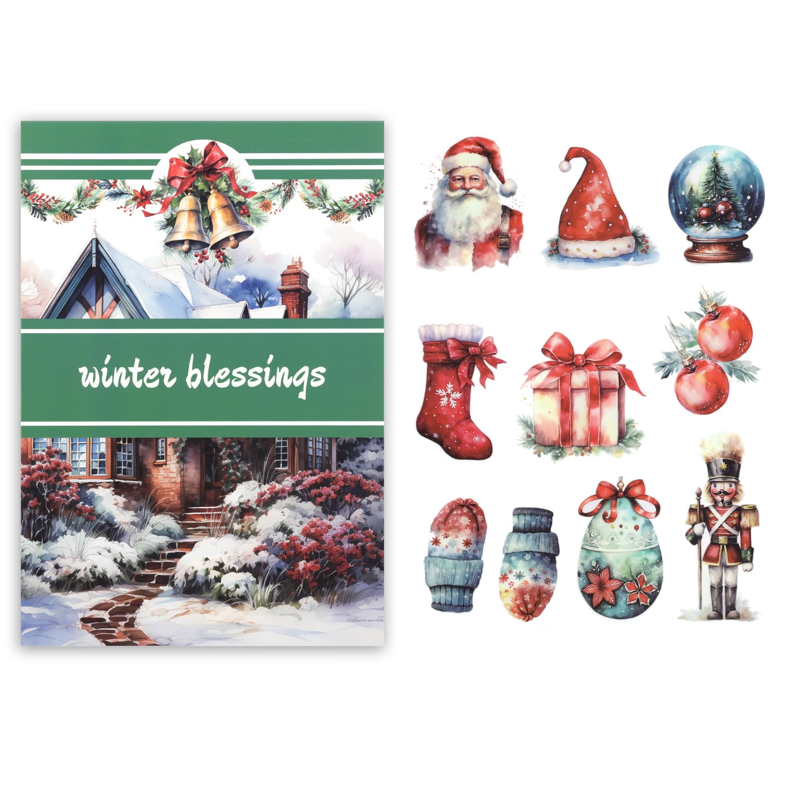 RSYPSY Noël PET/paper/vnyle Autocollant Pour Journalng, 20 Feulles Losrs Scrapbookng