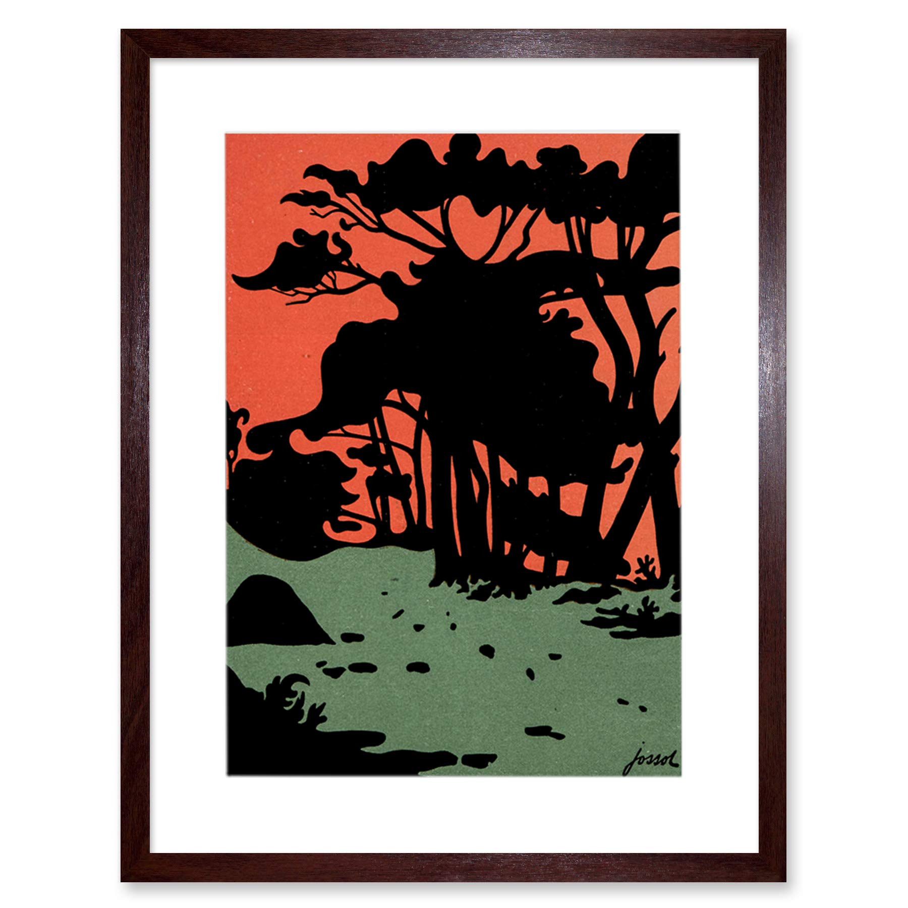 Wee Blue Coo Magazine Cover Jugend Abstract Silhouette Artwork Framed Wall Art Print 12X16 Inch