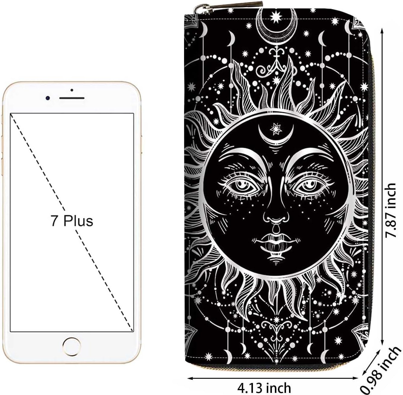 Hummingbird Flower Print Women Large Capacity Wallet PU Leather Zipper Clutch Purse for Smart Phone/Card/Coin/Cash - Image 4