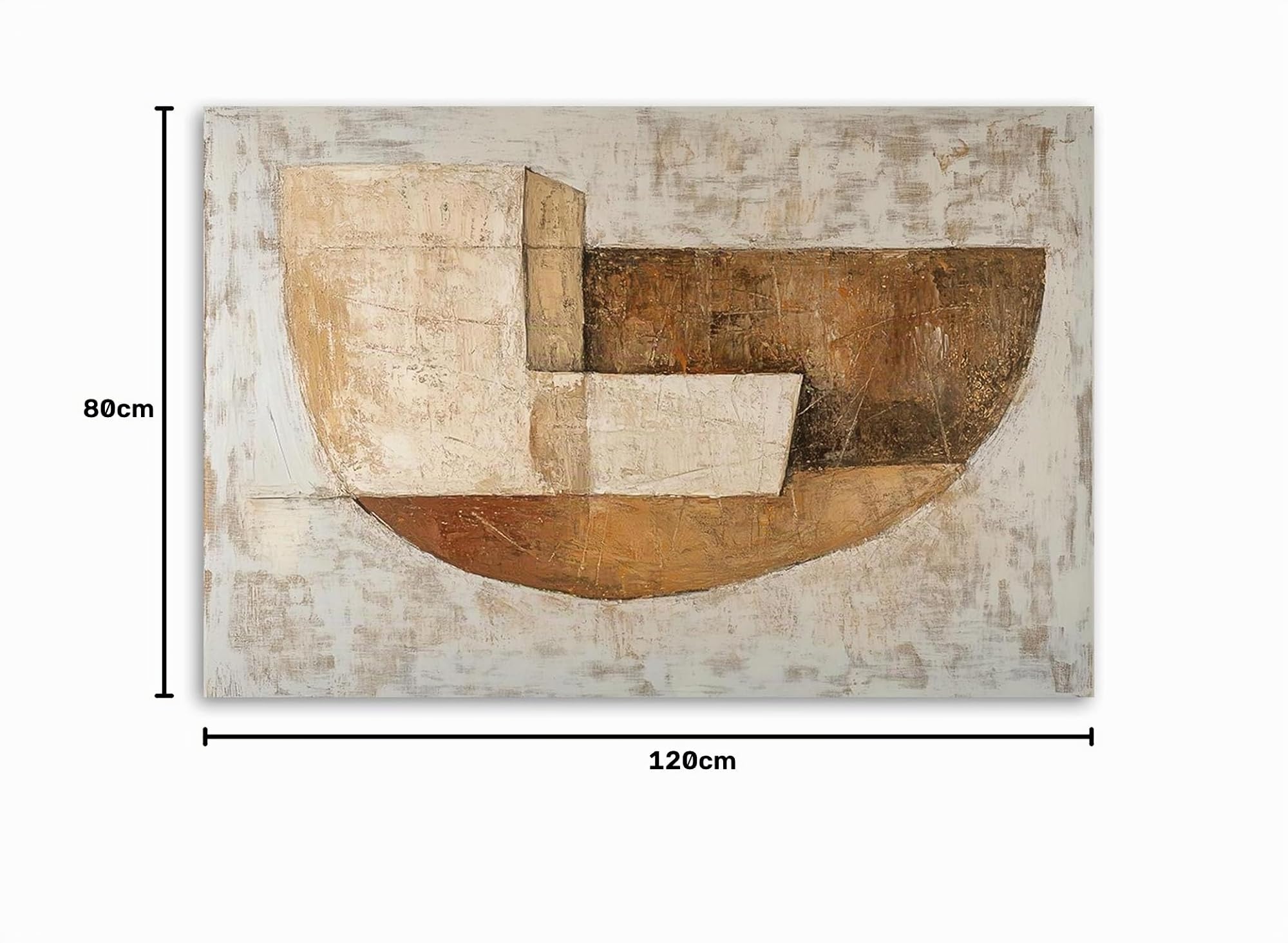 Feeby Quadro su Tela Non Tessuta - Stampa Su Tela - Beige astratto con oro - 120x80 cm - Decorazione Murale - Moderno Soggiorno - quadri moderni soggiorno - poster