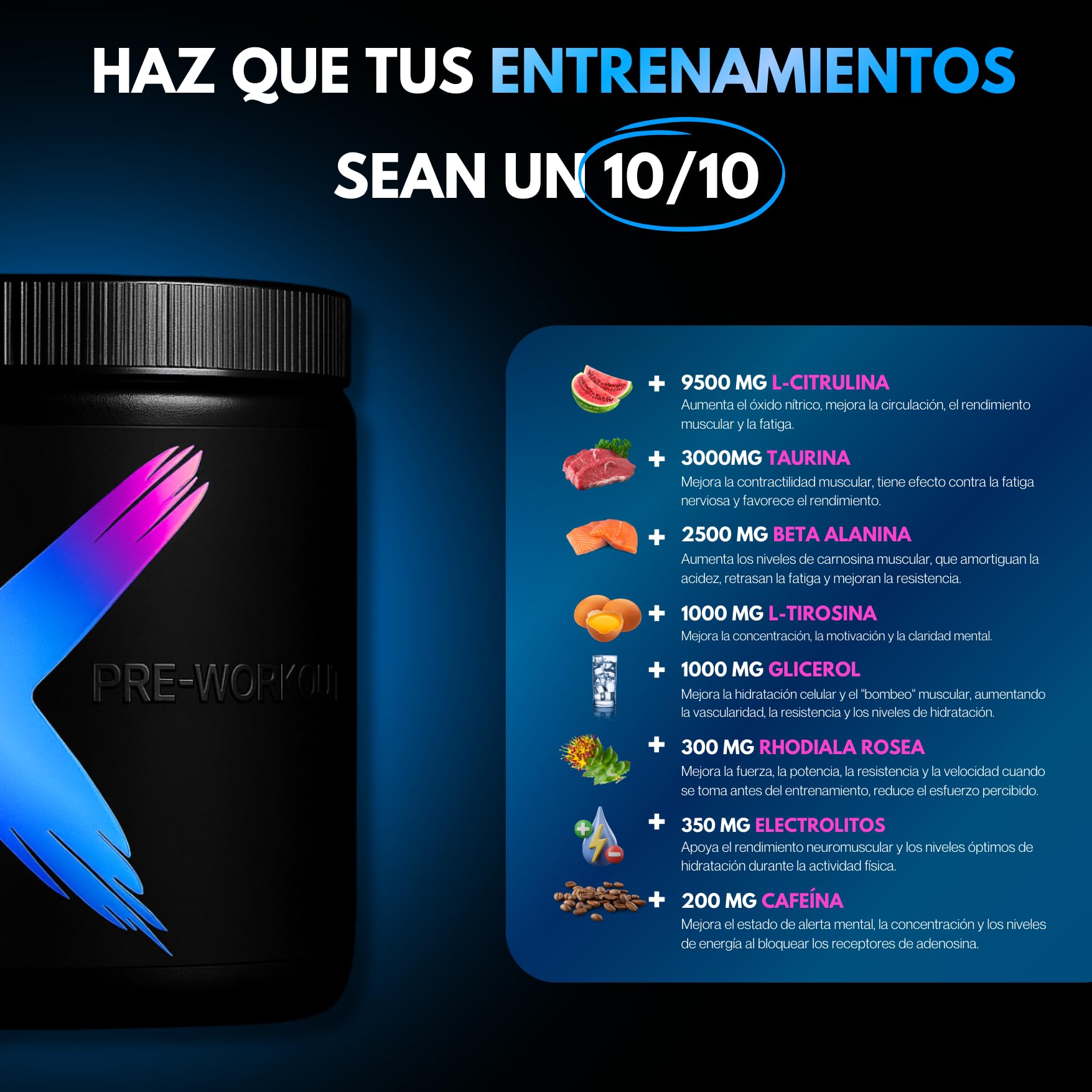 DIX Pre Entreno Workout Fuerte, Energía y Pump, 400 g Secret Candy