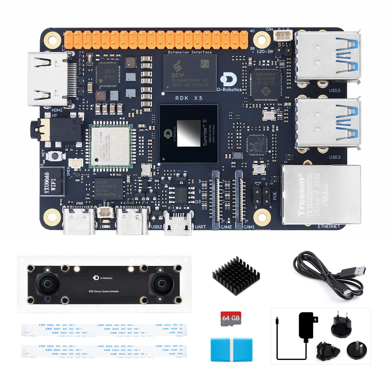 Amazon.com: Waveshare 8GB D-Robotics RDK X5 Developer Kit, Powered