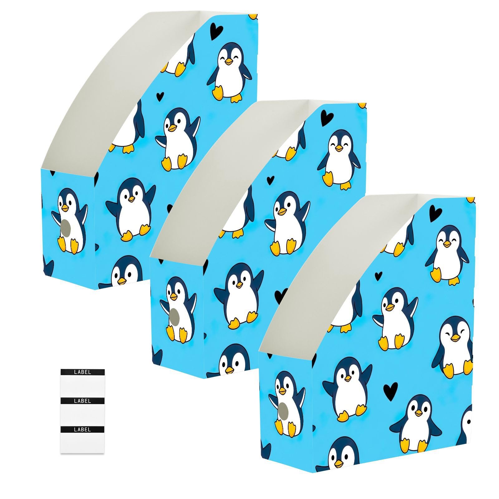Cartone animato pinguino blu File Holder per scrivania