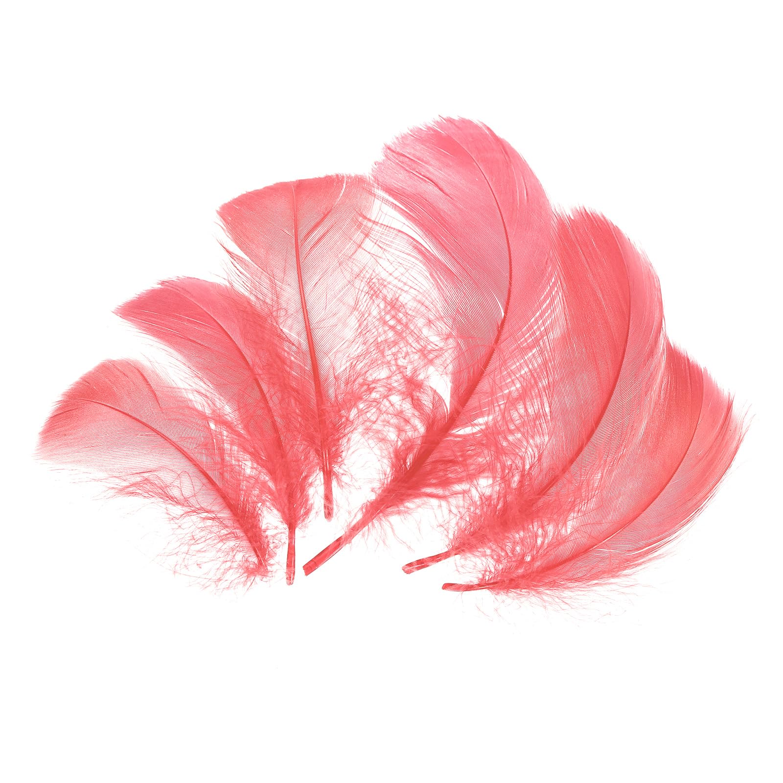 sourcing map 100Pcs Sunset Red Craft Feathers, 3-6 Inch Colored Feathers for Crafting, Fluffy Feather Bulk for DIY Crafts, Dream Catcher Supplies, Wedding Party Decoration