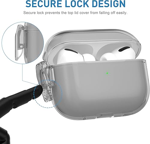 Miniatura 2 de Valkit Funda compatible con Airpods Pro 2 transparente con cerradura a prueba de golpes AirPods Pro de 21 generación funda protectora suave y