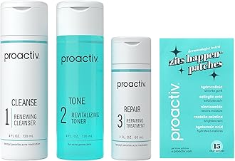 3 Step Acne Treatment - Benzoyl Peroxide Face Wash, Repairing Acne Spot Treatment for Face And Body, Exfoliating Toner - 60 Day Complete Acne Skin Care Kit
