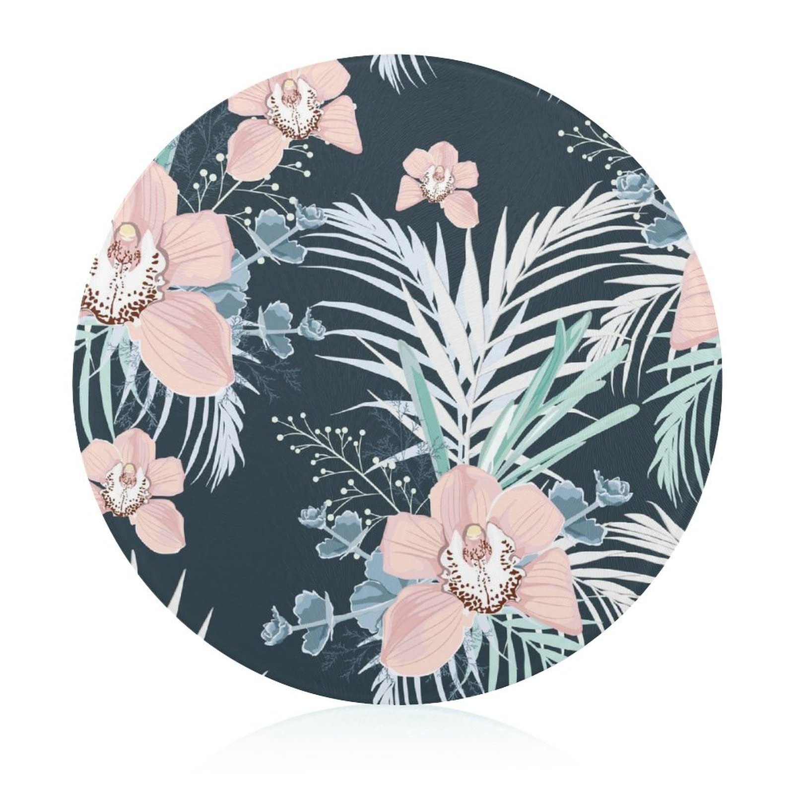 Planche en verre fleurs roses idéale pour vos apéritifs et la préparation des repas