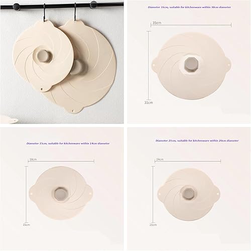 Miniatura 4 de 3 tapas de silicona para almacenamiento de alimentos para microondas, 6 tapas elásticas reutilizables con succión para almacenamiento de alimentos