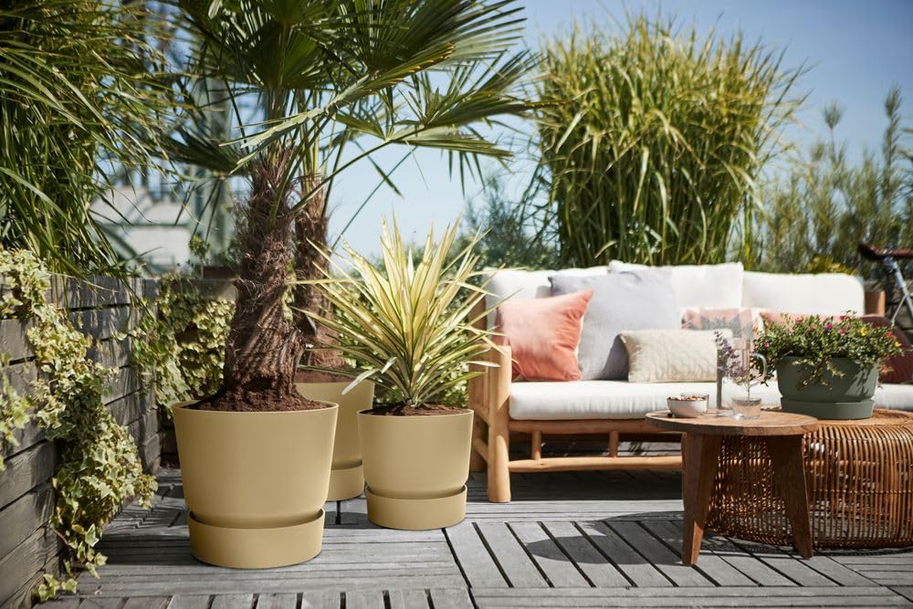 Image secondaire de Pot de Fleurs Elho Greenville Rond 30 avec Réservoir d'Eau - Beige Sable Doré