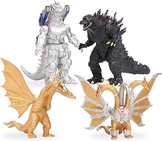 VXCQ Godzilla Mini Figures 4 PCS Dinosaur Cake Toppers Mini Figures Set Godzilla Cake Toppers Toy King of Monsters Godzilla Figures Themed Model Collection Birthday Party Cake Decoration Supplies