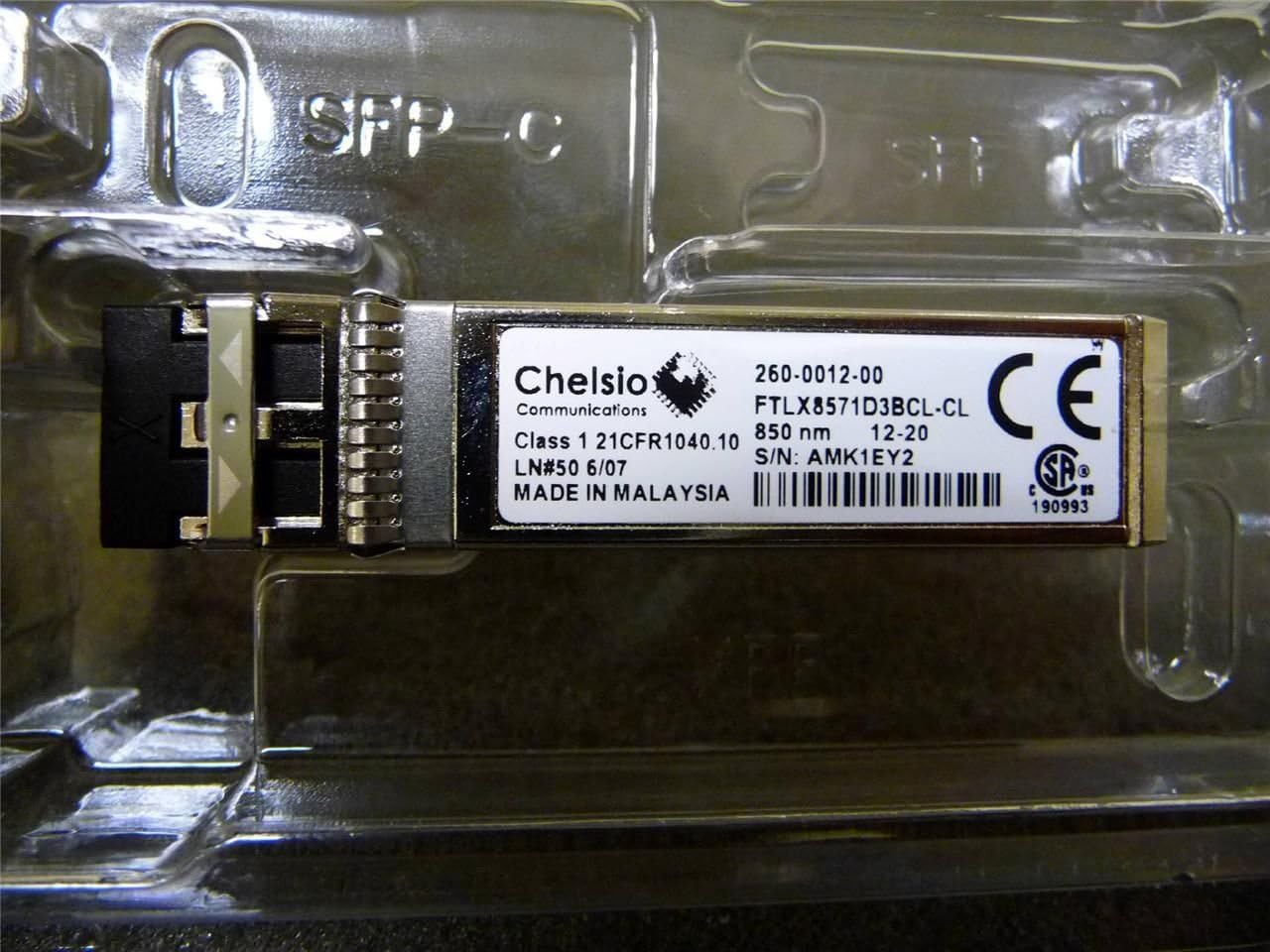 CHELSIO COMMUNICATIONS SM10GSR / SHORT REACH SFP+ OPTICS