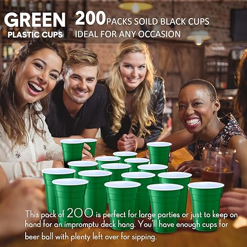 Miniatura 7 de Zopeal 200 vasos desechables de plástico de 18 onzas para beber, bebidas frías, resistentes, para fiestas, cumpleaños, graduación, Halloween,
