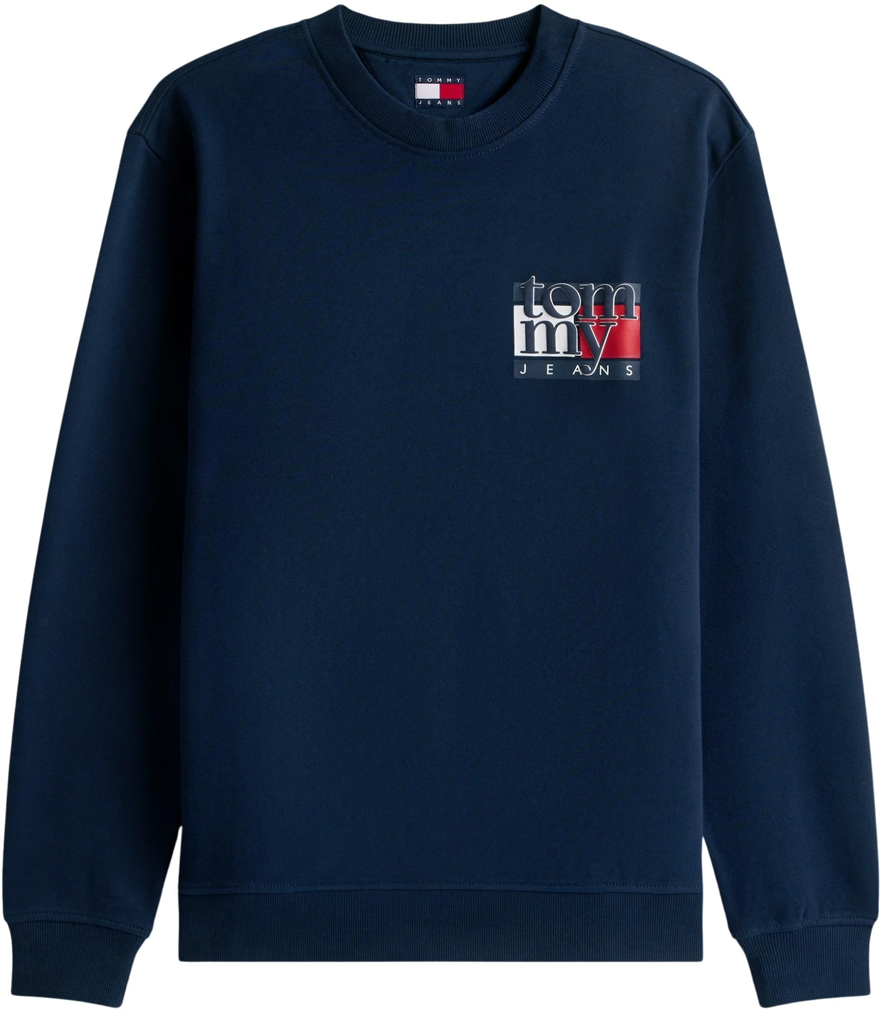 Tommy Jeans Tjm Reg RWB Flag Crew Ext Dm0dm22093 Felpa Pullover Unisex - Adulto (Pacco da 1)