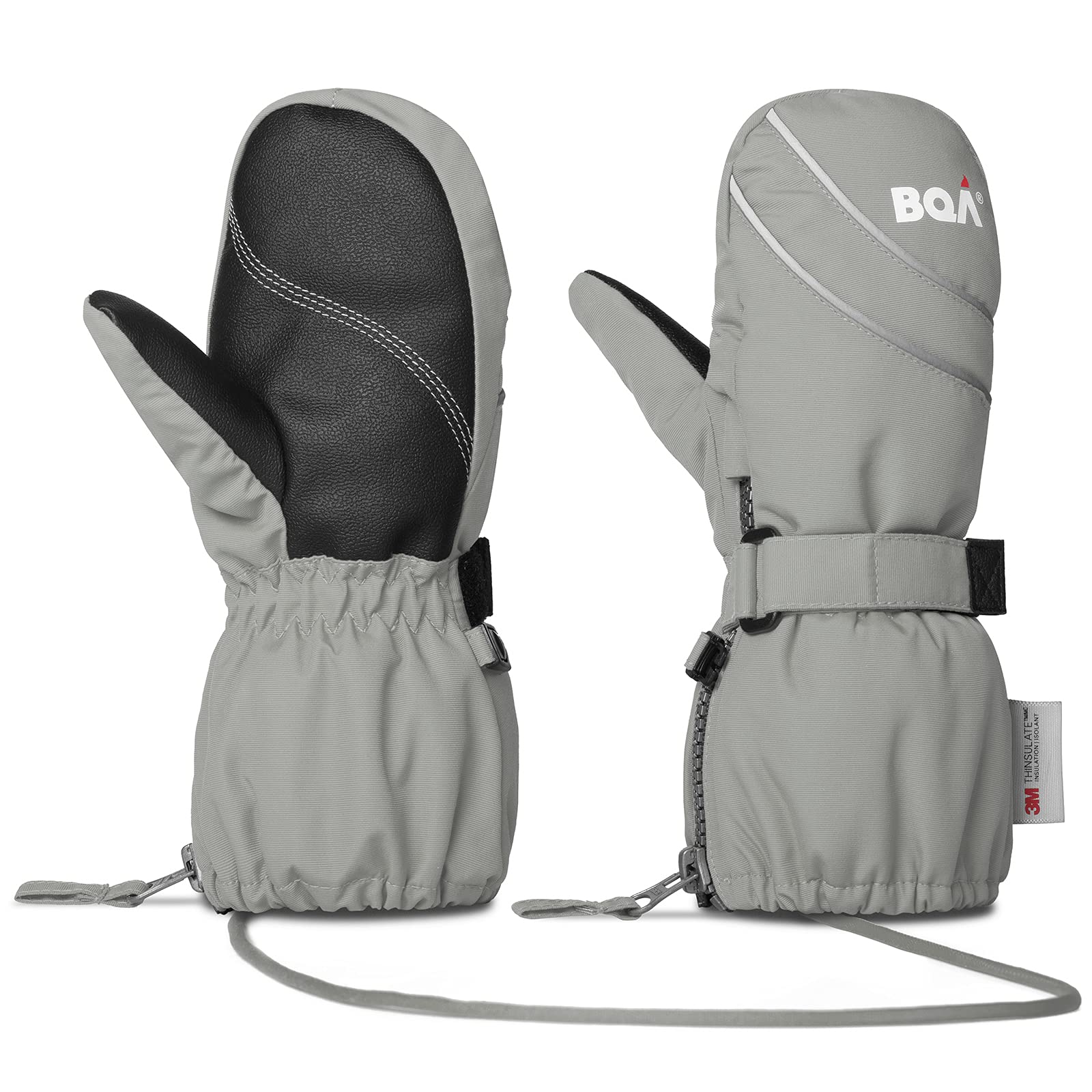 BQA Gants de Ski Enfant, Moufles de Ski Fille Garçon Chaud Étanches