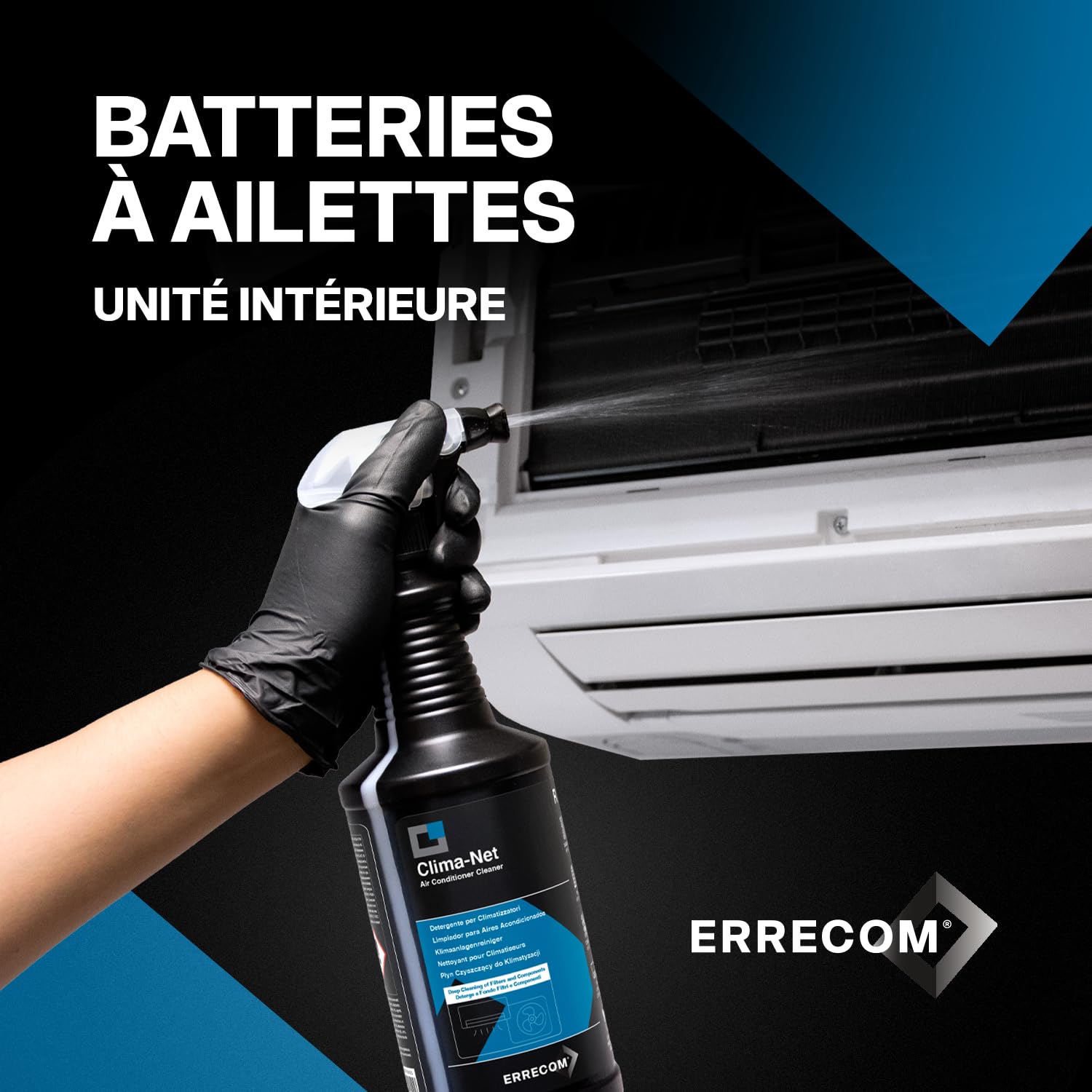 Errecom Clima-Net, Maxi Formato 1 Litro, Detergente per Climatizzatori, Filtri, Batterie Alettate, Deflettori e Unità esterne, Pulizia Profonda Condizionatore, Rimuove Sporco e Cattivi Odori, 1 L - 3