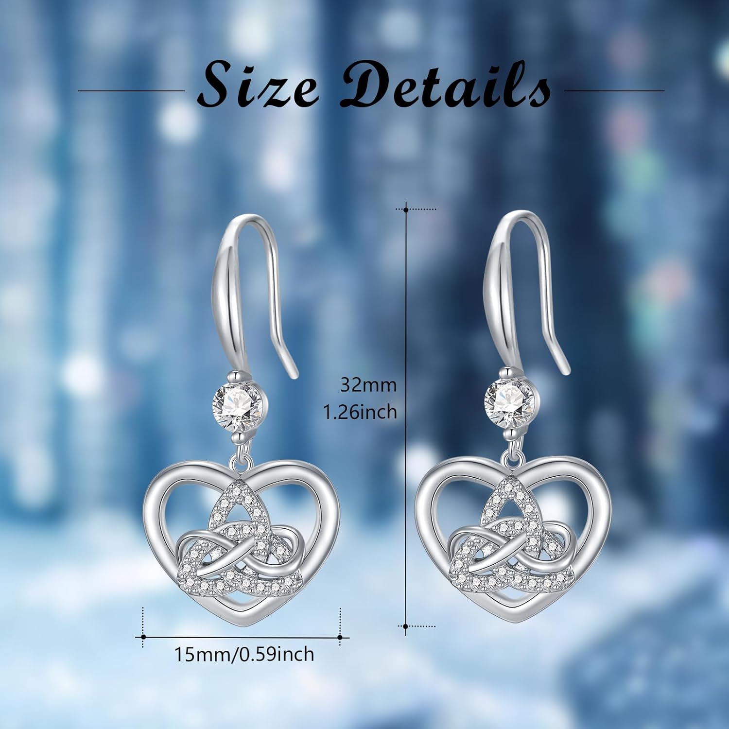 Celtic Witches Knot Sterling Silver Witch Earrings - Abalone Shell Birthstone Drop Dangle Leverback Celtic Earrings - Mother's Day Gifts for Women, Sisters, Best Friends - Image 4