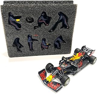 American Diorama 1:43 Pit Crew Figures (Team Blue) Set of 7 Figures with 1x Free 1/43 F1 Die cast Red Bull #33 Max