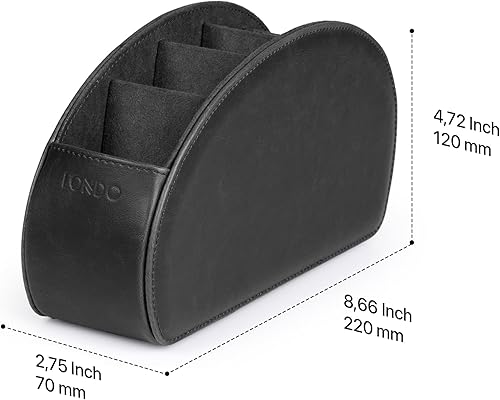 Miniatura 5 de Otto porta control remoto con 5 bolsillos para DVD, Blu-Ray, TV, Roku o Apple TV - PU piel con forro de gamuza - Delgado, living compacto o depósito