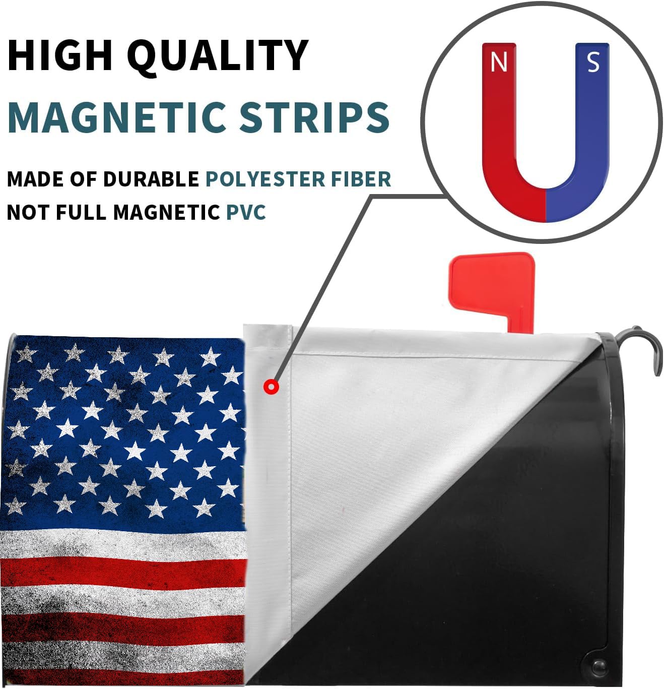 July 4Th Independence Day US American Flag Welcome Magnetic Mailbox Post Box Cover Wraps Makover MailWrap Garden Home Decor Standard Size 21 x 18 Inch