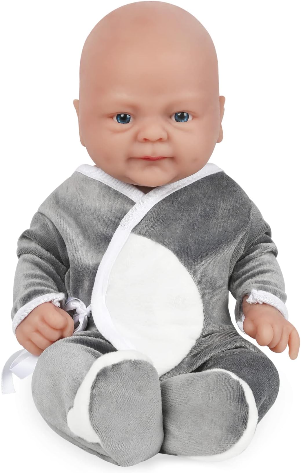 14 inch Silicone Baby Dolls Boy Weighted 3.57 lb,[NOT Vinyl],Silicone Full Body Reborn Realistic Lifelike Real Life Newborn Soft Babies with Feeding Accessories & Gift Box for Kids Age 3+
