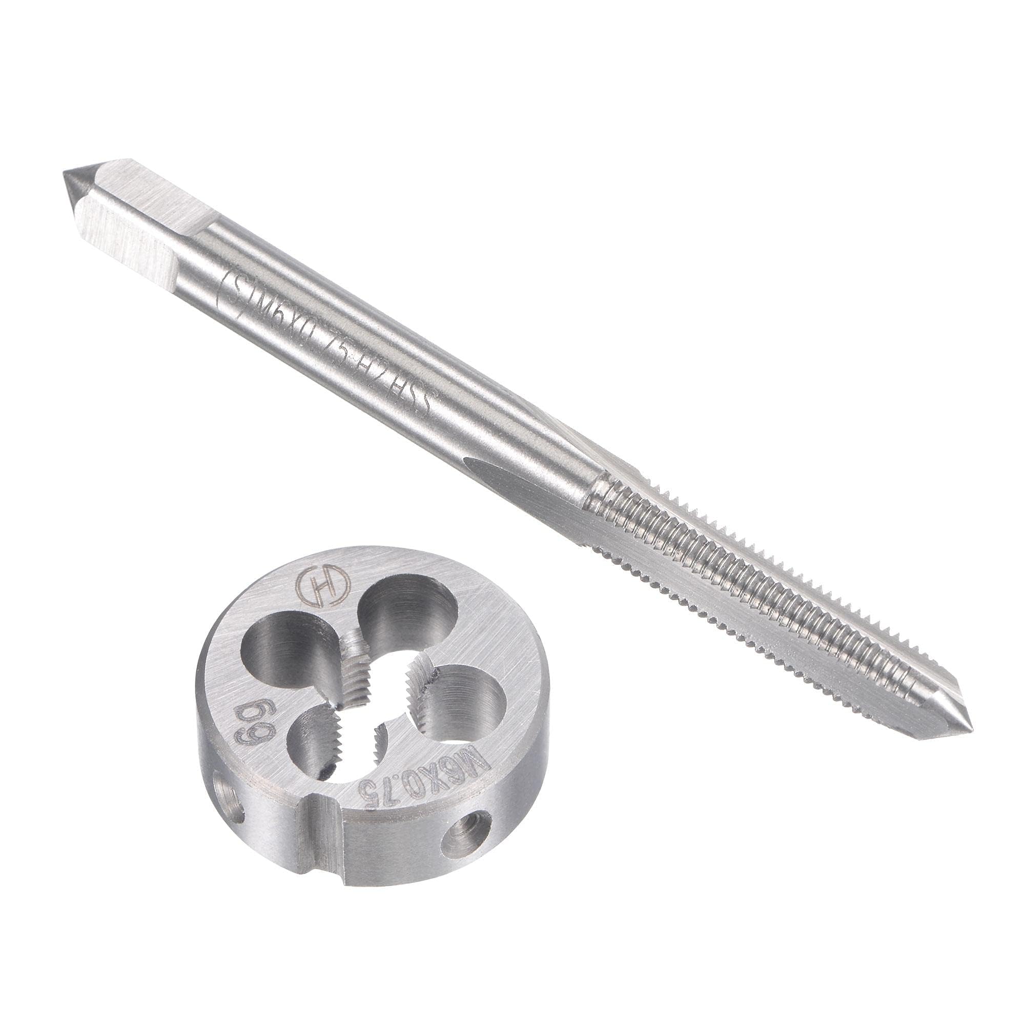 TA-VIGOR M6 x 0.75mm Metric Tap and Die Set, Machine Thread Screw Tap with Round Threading Die