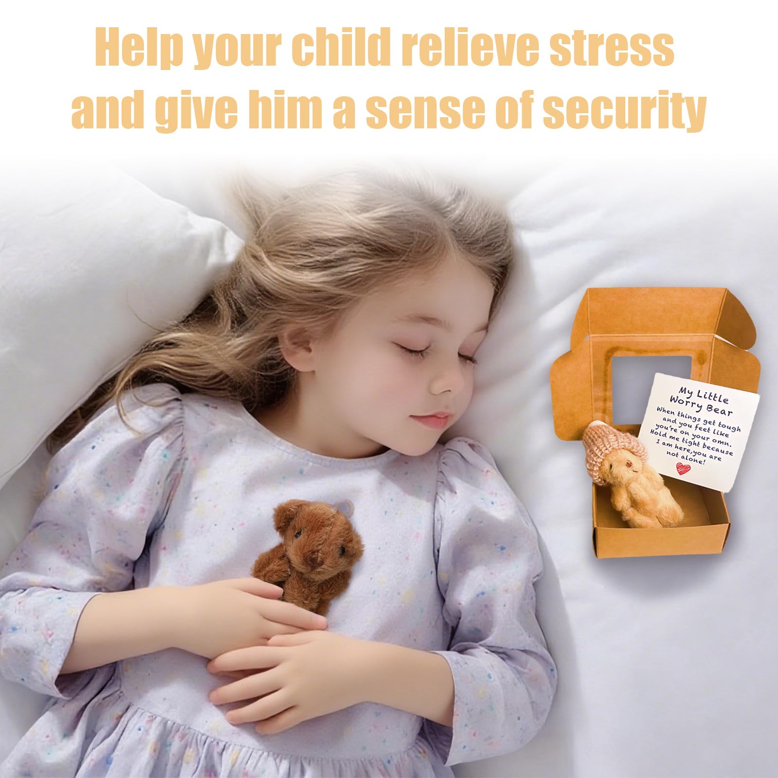 HEUIOP 5 PCS Worry Bear, My Little Worry Bear in a Box with Inspirational Cards, Pocket Gift for Family Friend, Coworkers - Image 4