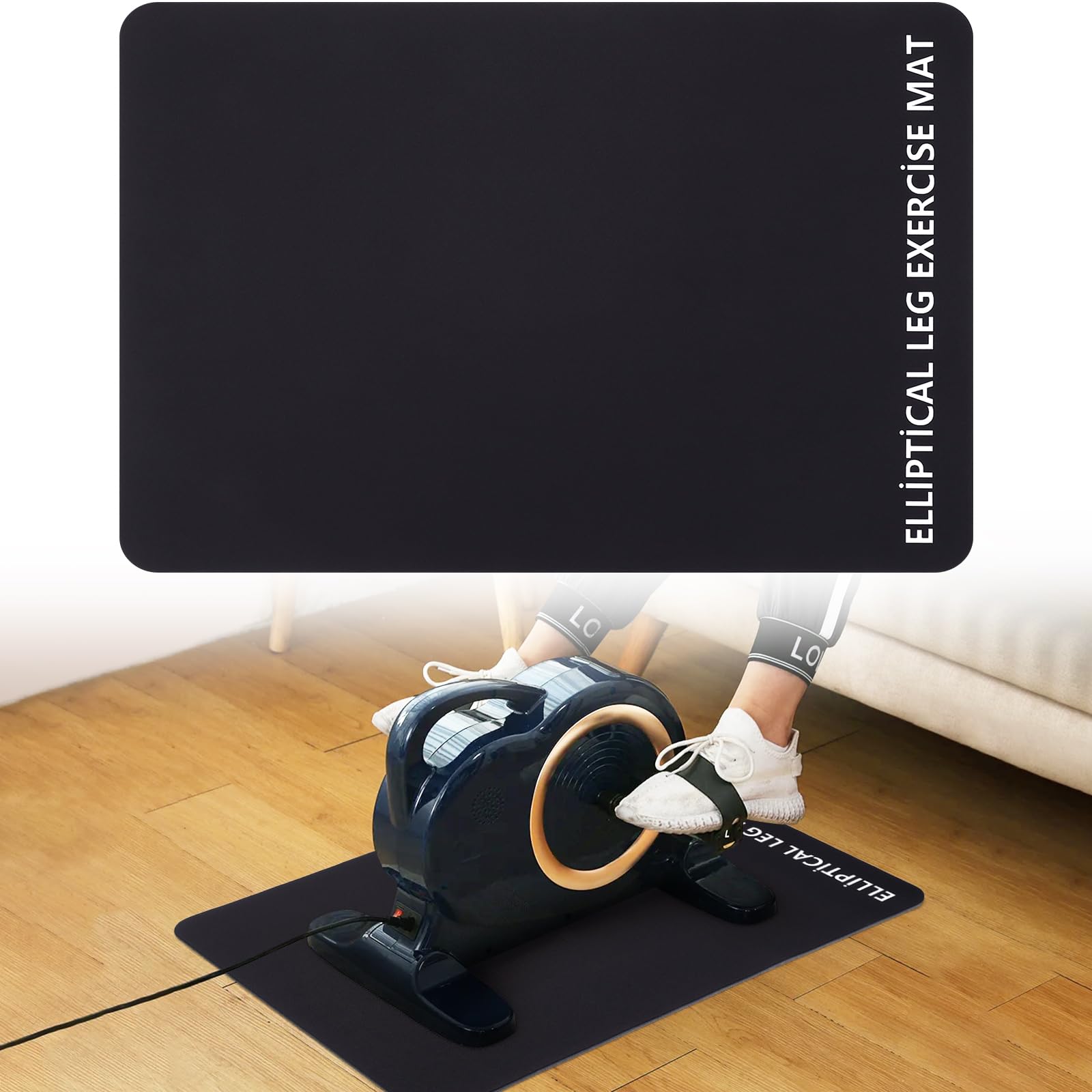 Rutschfeste Trainingsmatte für Ellipsenbeintrainer, Ellipsen-Maschine, Trainingsmatte für unter dem Schreibtisch, geeignet für elektrisch sitzende Fußpedaltrainer, Stabilität & Bodenschutz