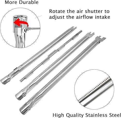 Miniatura 8 de Hisencn Barras aromatizantes 7636 y quemador de parrilla 69787 para Weber Spirit II 300, serie Spirit 300, E310, E320 E330 S310 S320 S330, para