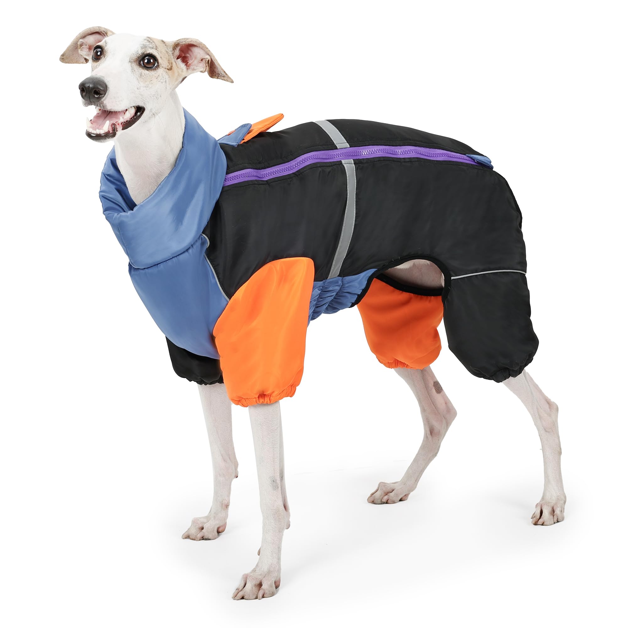 Warmer Hundemantel, winddichter Hunde-Schneeanzug bei kaltem Wetter, reflektierender Rollkragen-Winter-Hundejacken mit langen Ärmeln und Reißverschluss für mittelgroße und große Rassen