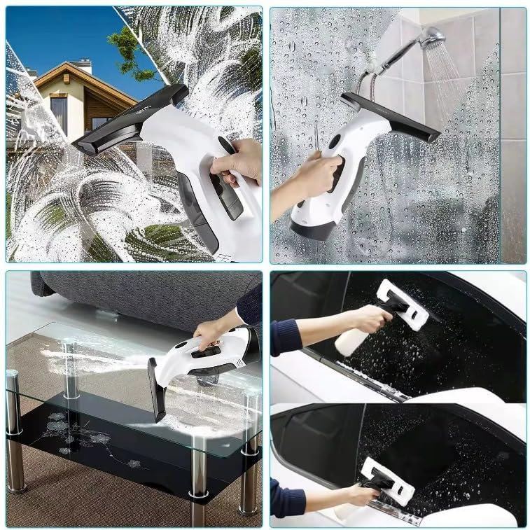 SCOACHA Cordless Electric Window Vacuum Cleaner – Rechargeable Vacuum – Lightweight Plastic Glass Cleaner for Windows, Mirrors, Tiles, Shower & Car