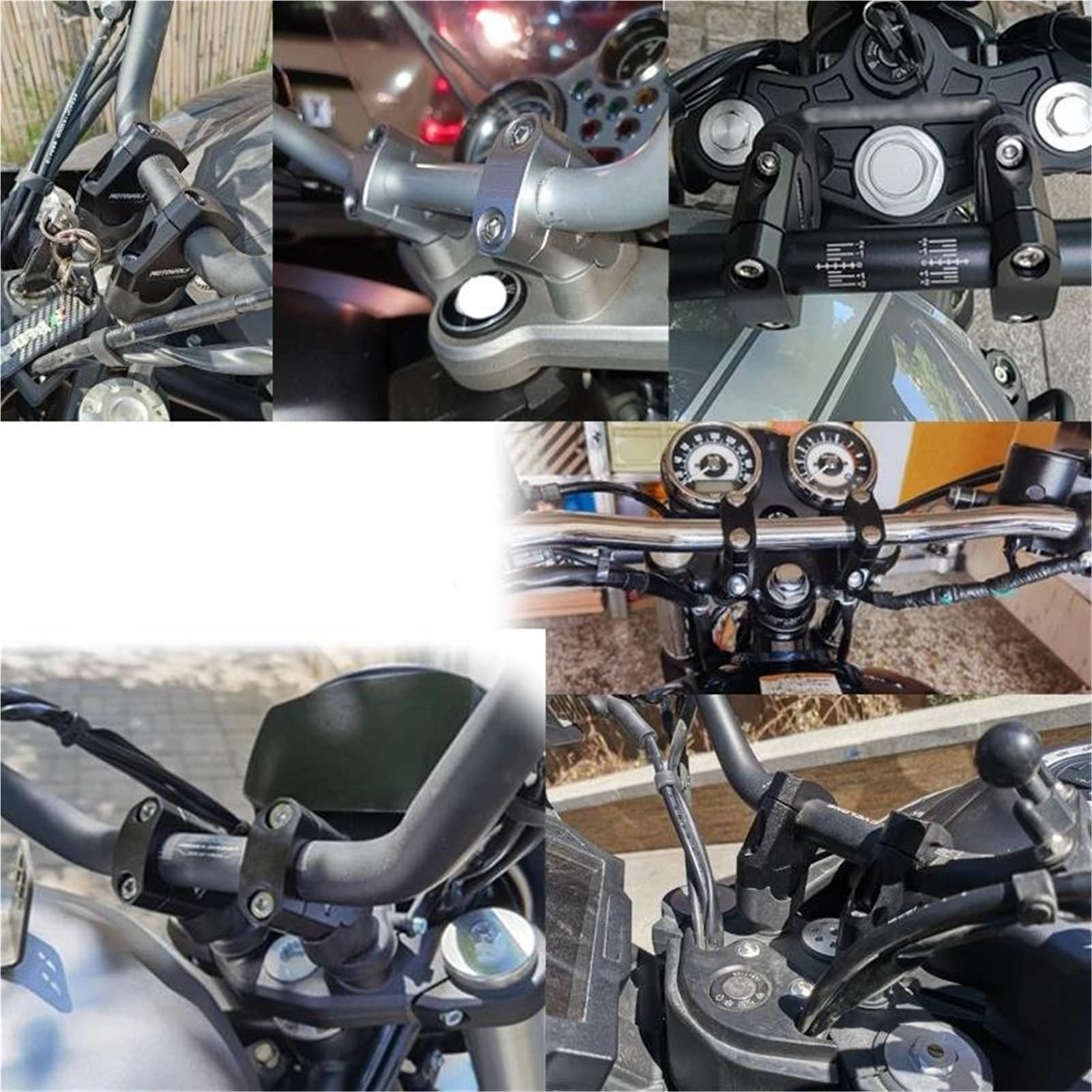 Motorrad-Lenkererhöhungen Motorrad Lenkererhöhung Für NTV650 NTV 650 Deauville 700 Varadero 125m 650 Lenkererhöhung Klemmhalterung Adapter Kit Lenker Lenkererhöhung Adapter(Schwarz)