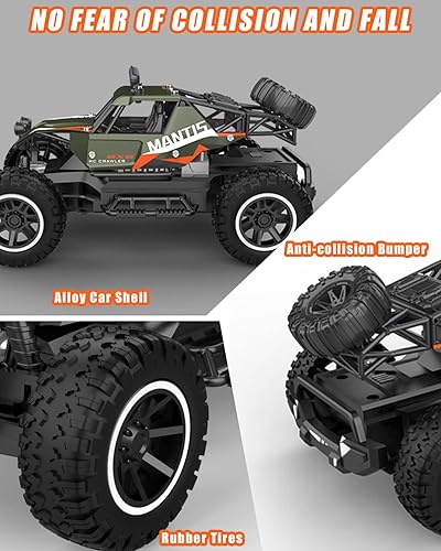 Miniatura 4 de Coches de control remoto a escala 120 2 unidades 24Ghz todoterreno todoterreno RC con carcasa de aleación de metal auto de carreras RC de alta