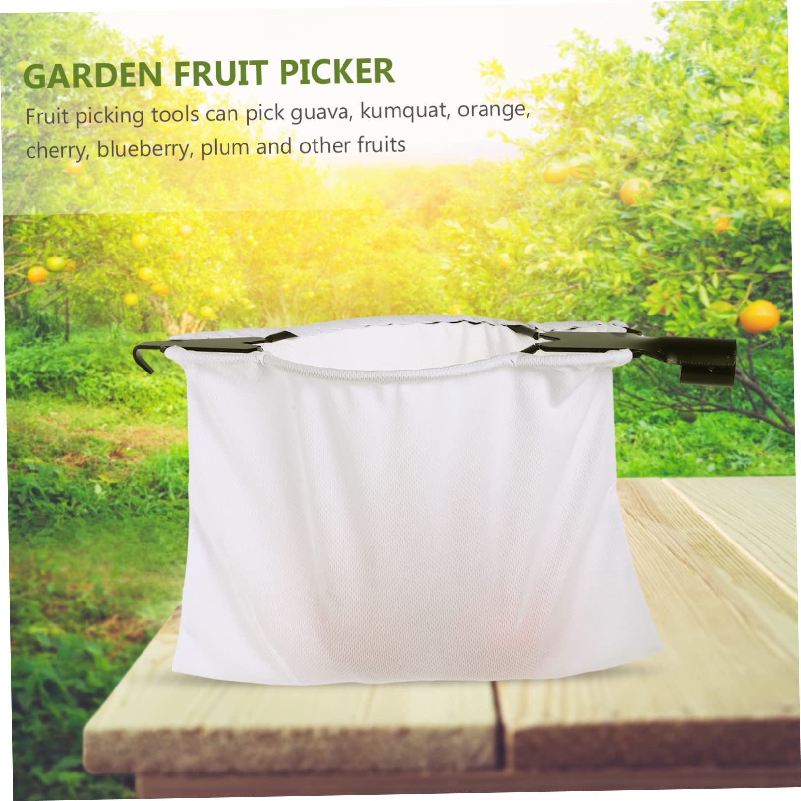 Toyvian Raccoglitore Telescopico per Frutta in Acciaio Inossidabile Cestello Raccogli Frutta Pratico e Leggero per Raccolta di Pesche e Pere